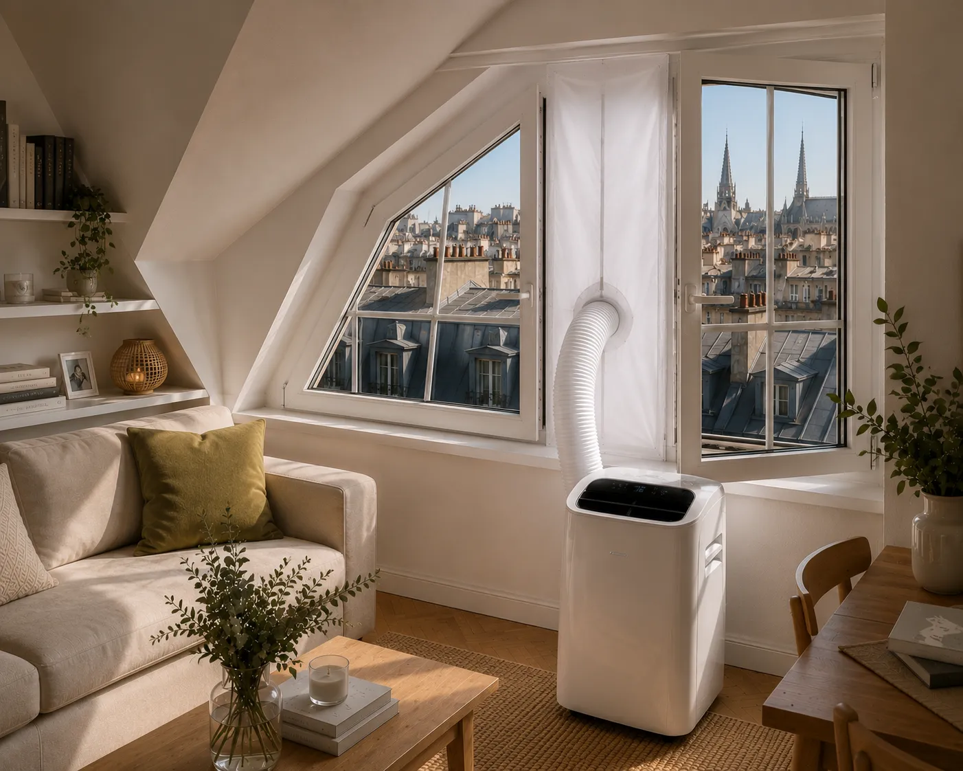 Climatiseur mobile en location dans un appartement du 3e arrondissement, Paris